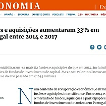 Fuses e aquisies aumentaram 33% em Portugal entre 2014 e 2017